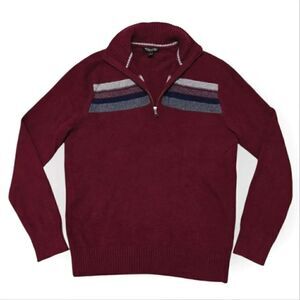 Banana Republic Italian Yarn Wool blend burgundy quarter zip sweater size M